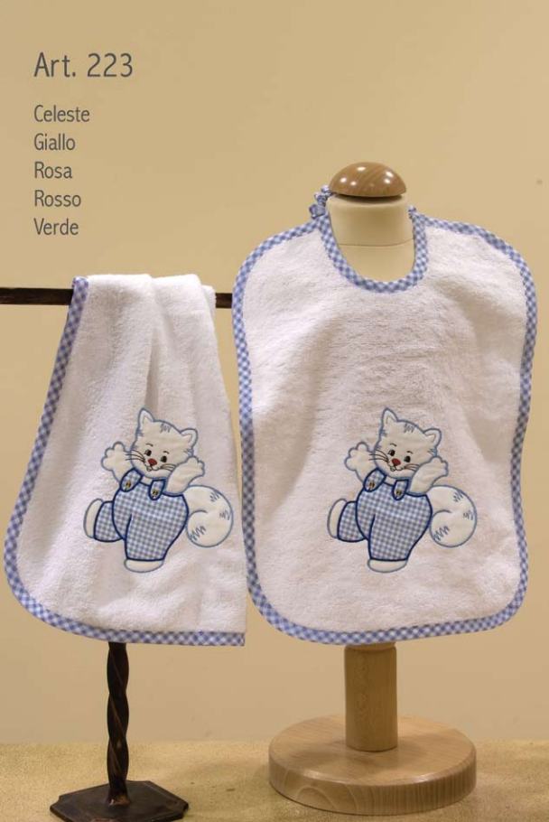 Set asilo 2 pezzi ricamato